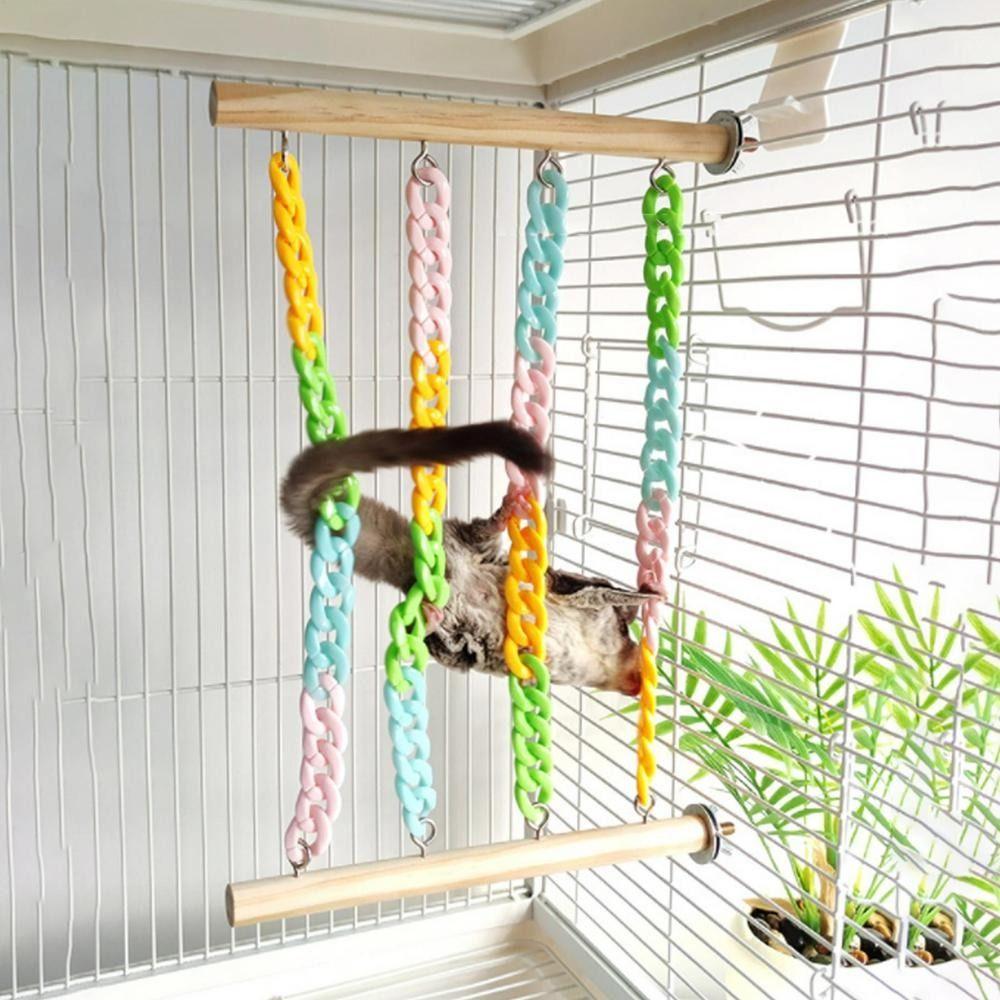 Wobble-Free Mice Rope Swing Stand Chew-Proof Cage Hanging Toys  Pet Interactive