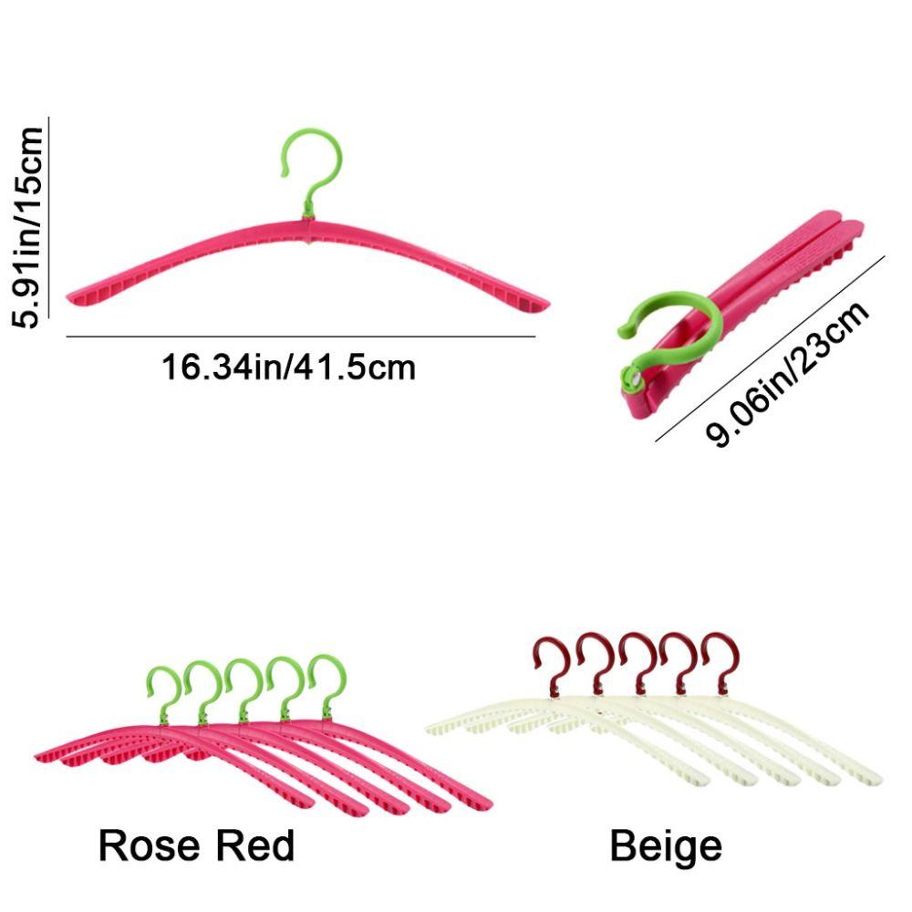 10Pcs Anti-Slip Folding Clothes Hangers Rotatable Clothes Holders Clothes Drying Rack  Wardrobe