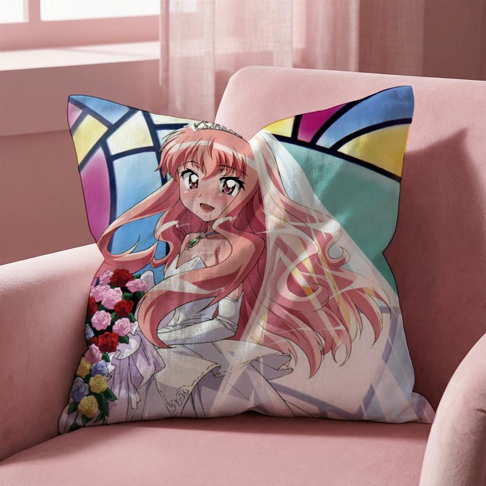 Anime Z-Zero No T-Tsukaima Cushion Cover Multi-Scene Pillow Cover for Home & Car - Reversible, Soft & Durable for Daily Use
