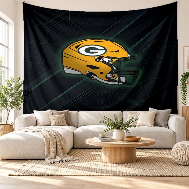 Green Bay Packers Wall Tapestry, Soft Fabric Wall Hanging, Decorative Backdrop For Bedroom Home Wall Art