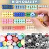 200 Pcs Silicone Beads Round Silicone Beads Bulk 20 Colors Silicone Loose Beads Soft Silicone Bead Set 15mm Round Beads Set Cute
