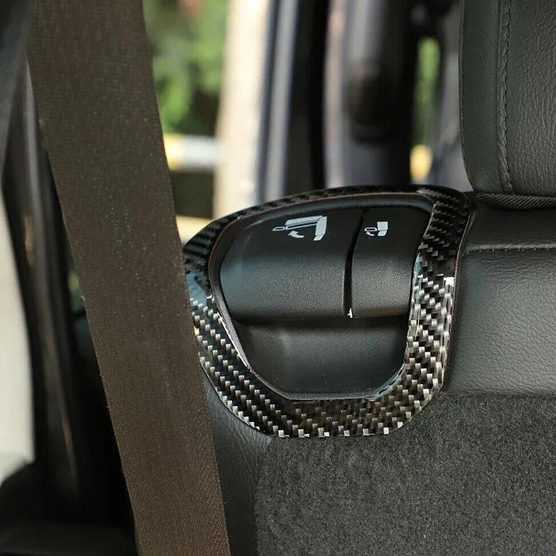2 Pcs Car Carbon Fiber Rear Seat Switch Bezel Trim for Jeep Wrangle JL Gladiator JT 2018-2021 Accessories