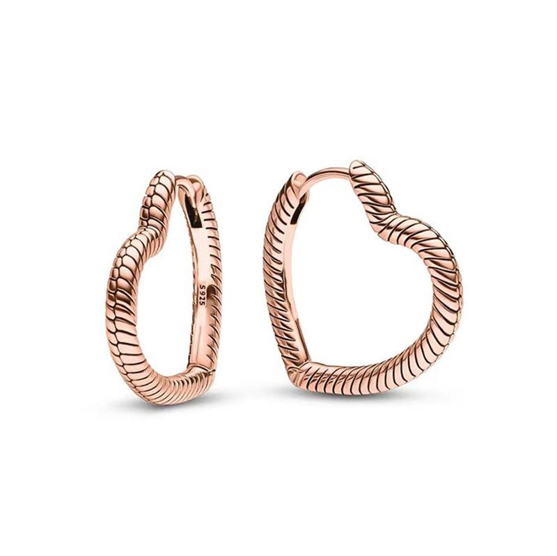 Sparkling Heart Hoop Earrings 925 Silver Heart Earring Glitter Zircon Large Circle Earrings Women Fine Jewelry Present