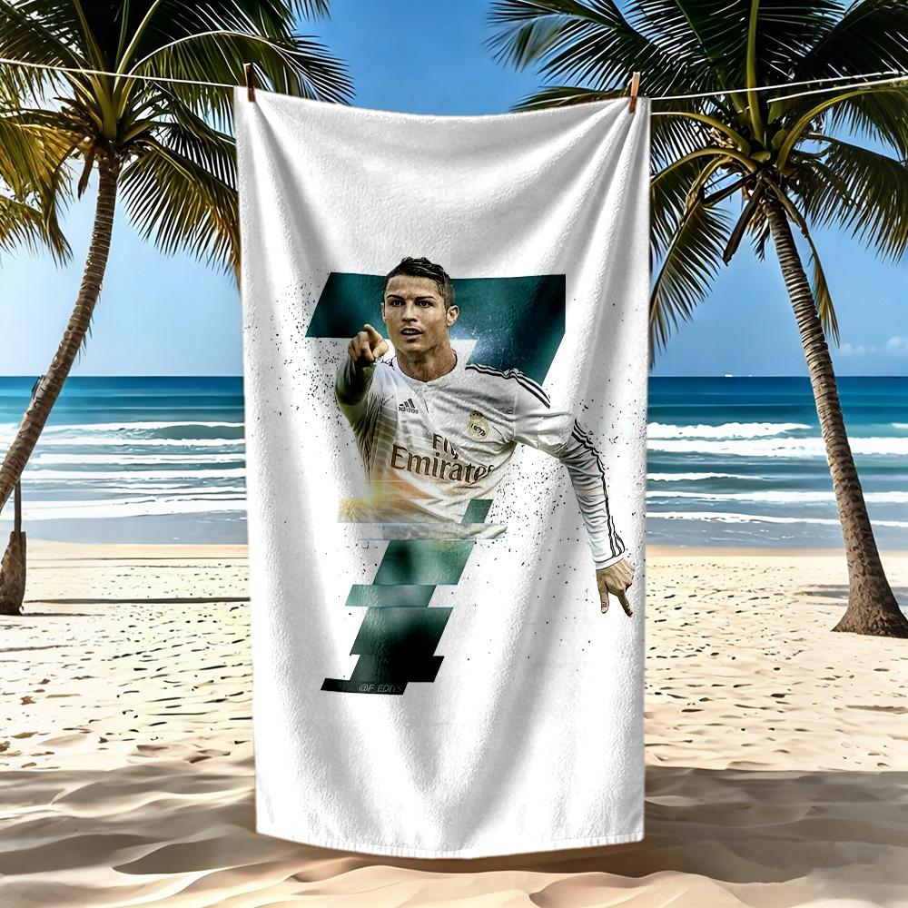 Cristiano Ronaldo Beach Towel Quickdry Soft Microfiber Comfortable Lightweight Suitable For Swimming Gym Camping Yoga Vacation