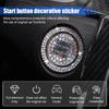 Car Bling Crystal Rhinestone Engine Start Ring Decals, Car Push Start Button Cover Sticker, Sparkling Car Interior Accessories
