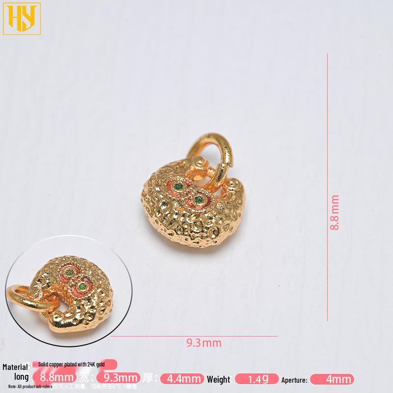 Vergoldeter Glücksschloss Anhänger Armband Halskette Charm