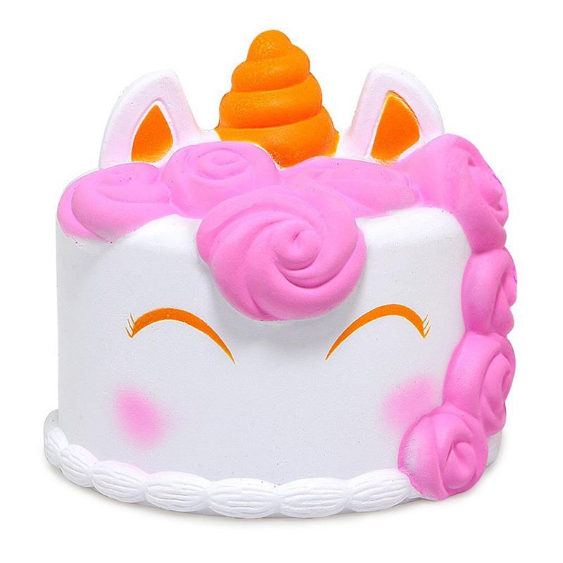 Creative Cartoon Cute Unicorn/Deer Slow Rebound Cake Soft Squeeze Toy Children's Fun Stress Relief Toys Boys Girls Birthday Gift