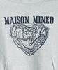 (W) Doodle Heart Crop Hoodie Melange White