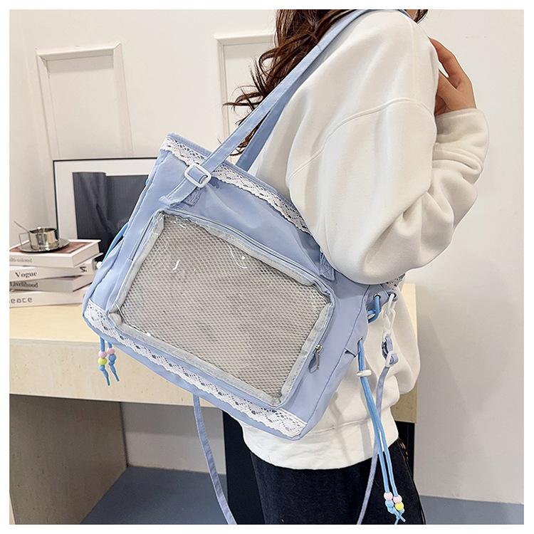 New Sweet and Cute Girls' Shoulder Tote Bag Large Capacity Harajuku Ulzzang Ita Bag Ladies Commuting Casual Crossbody Bag