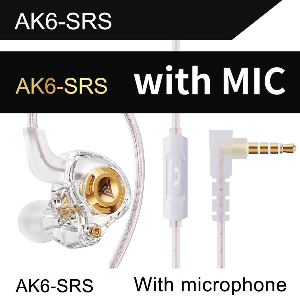 QKZ AK6 SRS In-Ear HiFi Earphones with Dynamic Drivers, Heavy Bass, In-line Control, and Wired for Sports