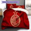Wzór logo AC Milan Pościel Dekoracja Domu Prezent Urodzinowy (1 * poszwa na kołdrę + 2 * poszewki na poduszki, bez rdzenia)