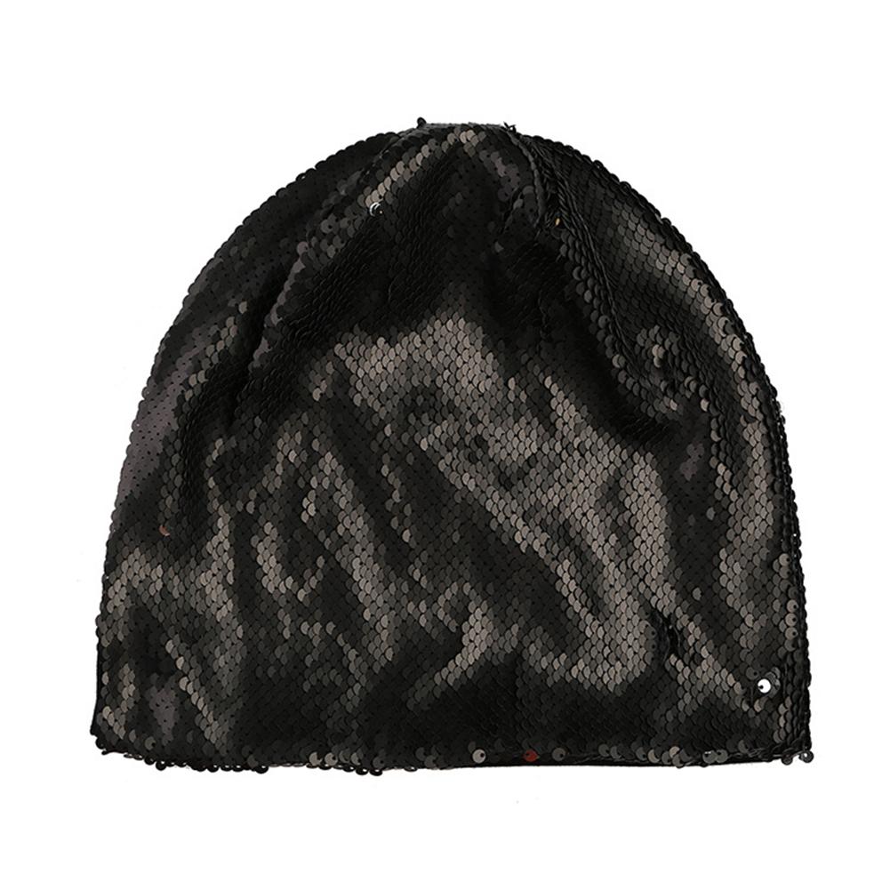 Unisex Fashion All-match Shimmer Reversible Sequin Cap Outdoor Warm Headgear
