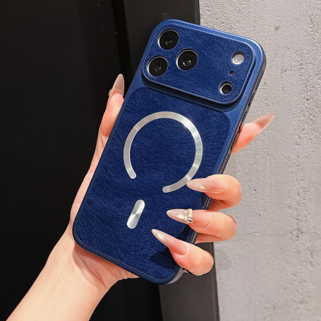 Luxury Luo Velvet Backplane High Quality Protect Phone Cover For 18 17 16 15 14 Pro Max Magnetic Phone Case For Magsafe