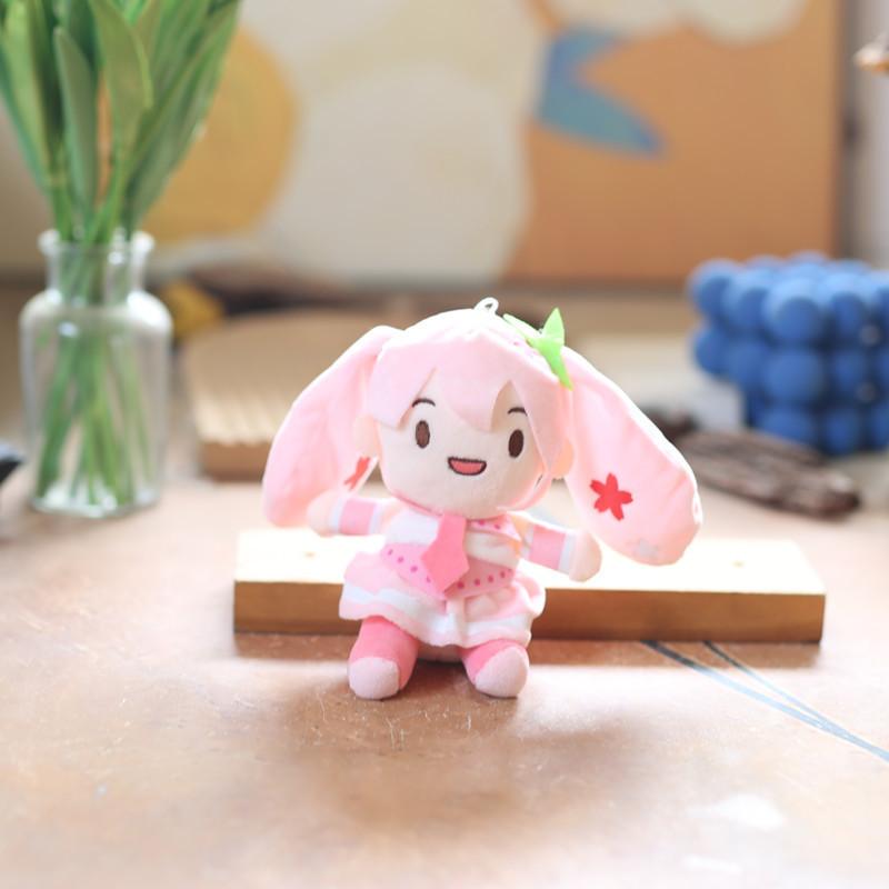 

Plush Miku Hatsune Keychain Stuffed Toy Pp Cotton Bag Accessory Pendant 15cm розовый