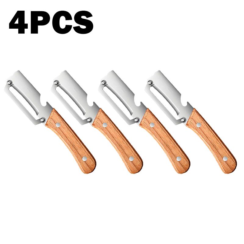 1/2/4PCS Stainless Steel Peeler with Wooden Handle for Fruit Vegetable Peeling  Smooth Operation Ergonomic Kitchen Tool