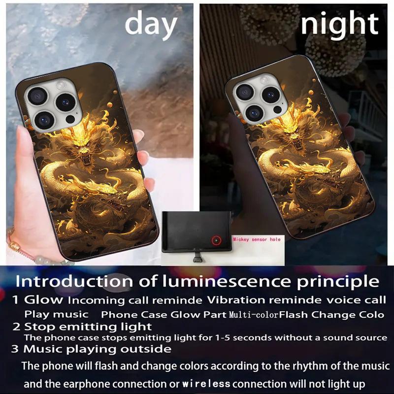 Für iPhone 16 Pro Max Hülle Call Flash Serie Musterdruck Gehärtetes Glas+TPU Combo Handyhülle