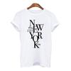 Harajuku Women Tshirt New York Summer Print White Black T Shirt Ladies Clothing 90S Tops Graphic Clothes Female Tee Shirt 2025