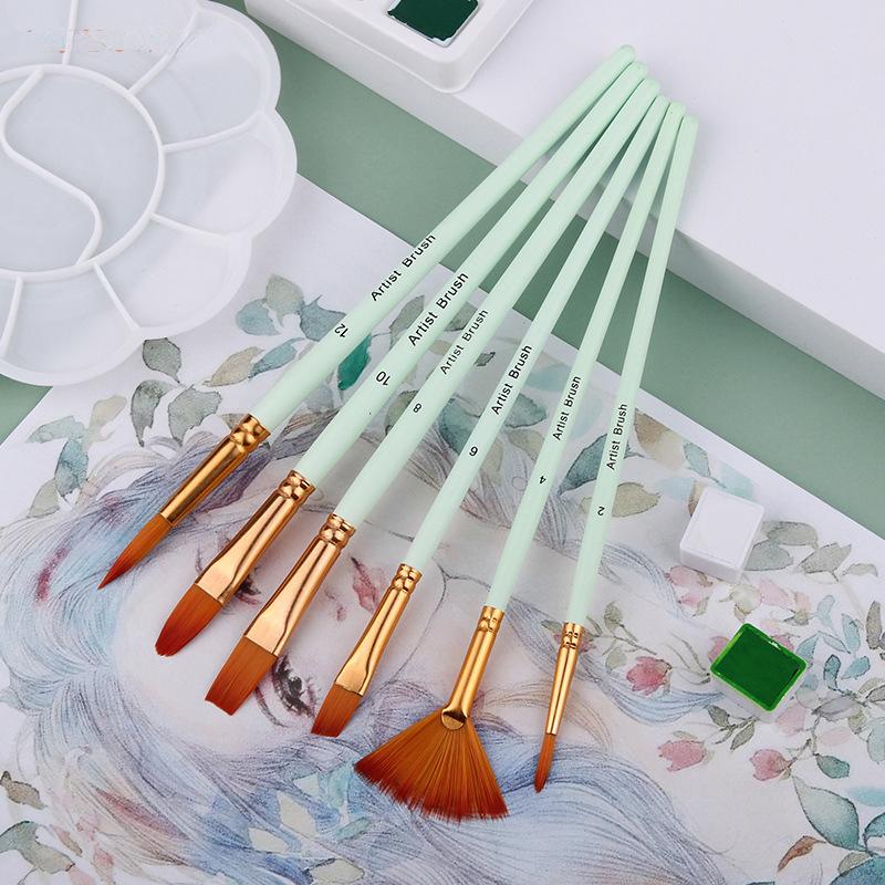 Professional Painting Brush Set Acrylic Oil Watercolors Artist Painting Supplies High Quality White Rod Gouache Nylon