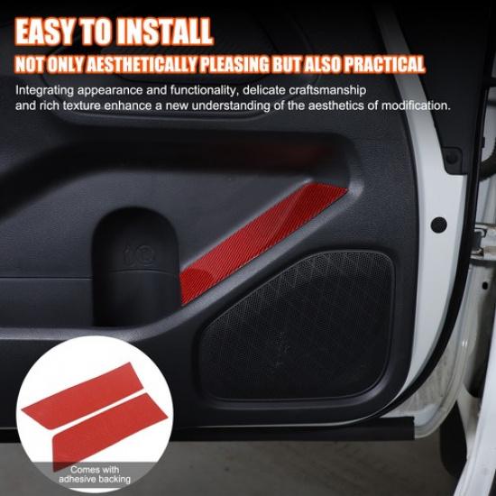 Red Carbon fiber Door Cup Holder Panel Trim Sticker For Nissan Frontier 2024+