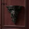 Decorative Wall Shelf Shelf, Matte Black Texture Stand, Retro Lion French Style Embossed Mounted Thickened One-Piece Structure Display Rack