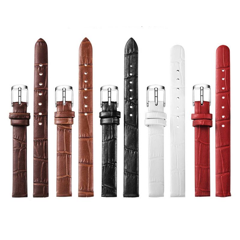 Qualität Uhrenzubehör Gürtel Damen Mädchen Vintage Uhrenarmbänder Echtes Leder Armband Uhrenarmband 8mm 10mm Roségold Dornschließe