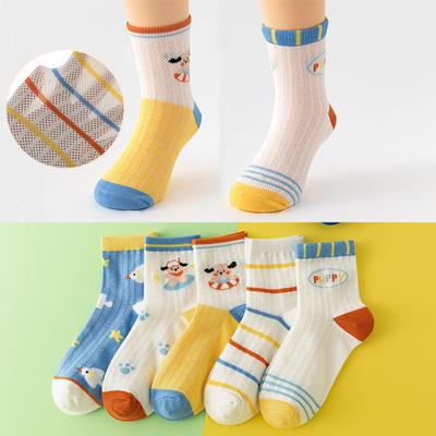 5 poros vaikiškų kojinių Pavasaris Vasara Kūdikių Berniukų Mergaičių Tinklelio Kvėpuojančios Plonos Minkštos Mielos Kojinės Vaikų Kojinės