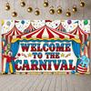 Welcome Carnival Backdrop Circus  Carnival Banner Circus Party Banner Elephant Circus Display For Carnival Party Indoor