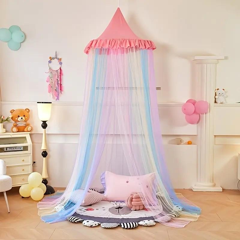 

Single Bed Dream Mosquito Net Color Protective Net Cover Dust Ceiling Tent Rainbow Bed Net Dome 60*250*1250cm universal розовый