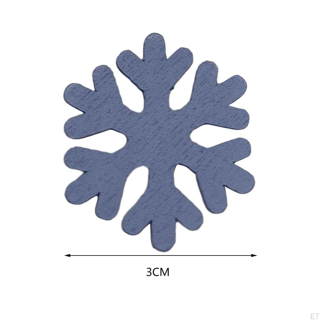 100Pcs Wood Snowflake Embellishments Christmas DIY Gifts 3cm Decor Crafts Slices