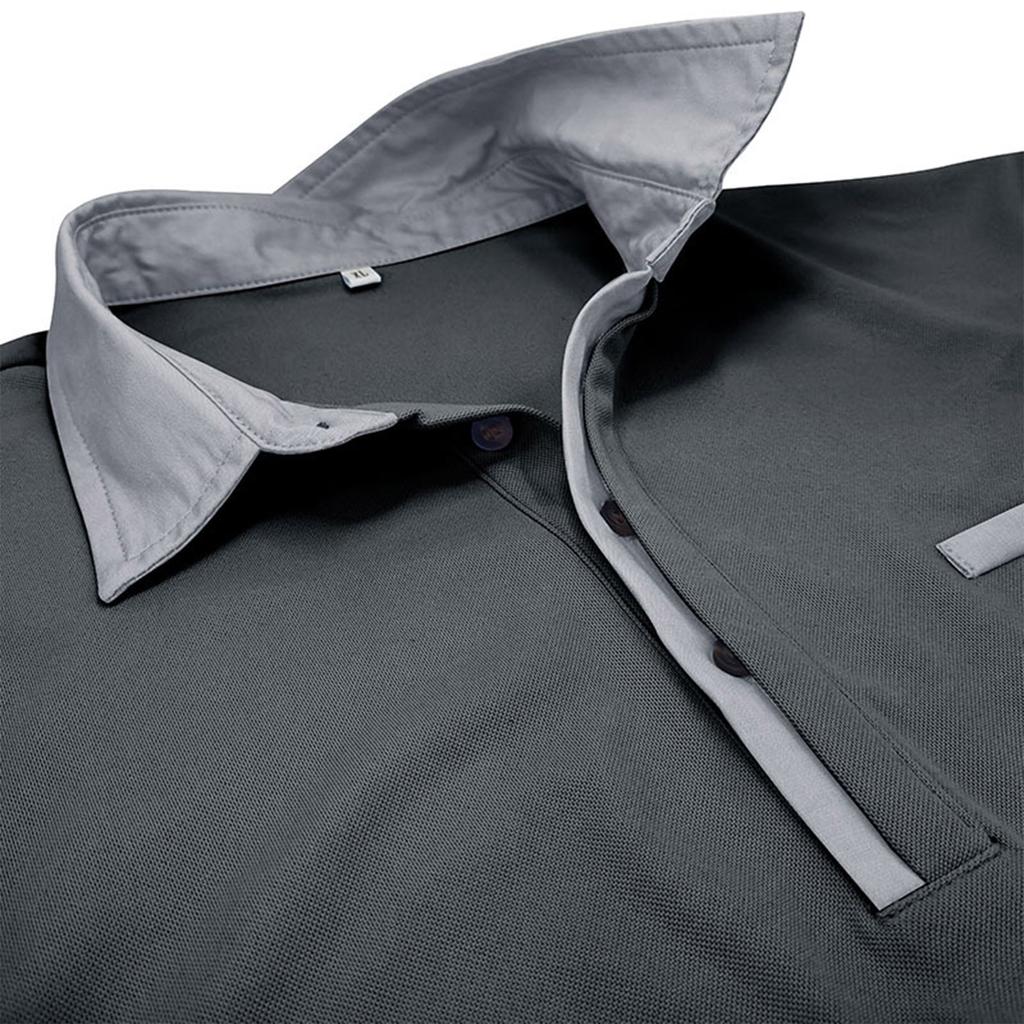 Autumn And Winter Men's New Casual Long Sleeved Contrasting Polo Shirt Shirt