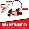 Battery Clamp Adapter 12V-24V Cigarette Lighter Female Socket to Alligator Clip Converter Power Port