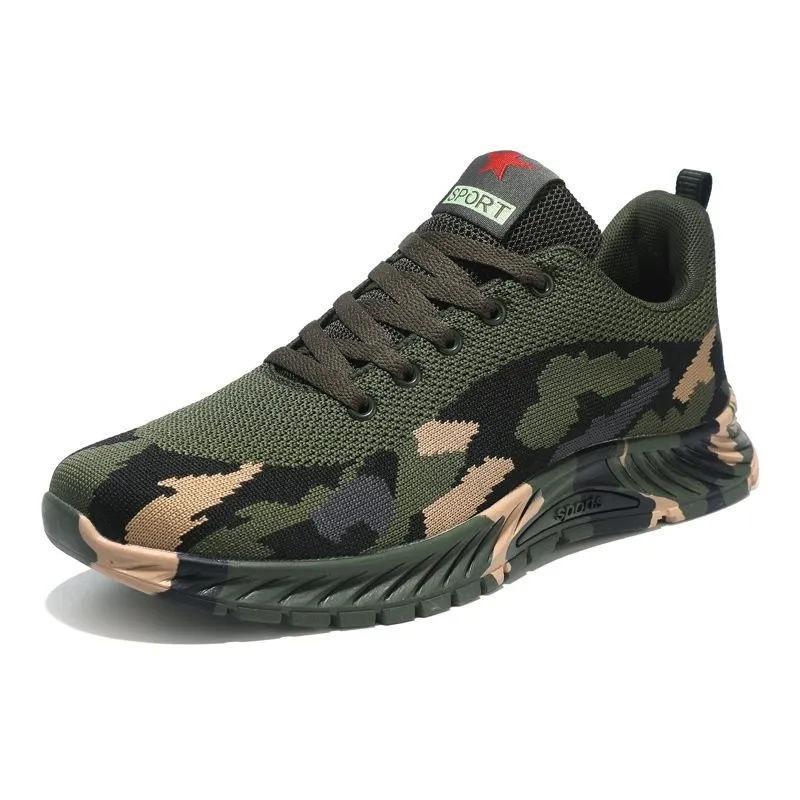 Camouflage sports shoes men's and women's spring and autumn mesh sports shoes trendy sports and leisure shoes