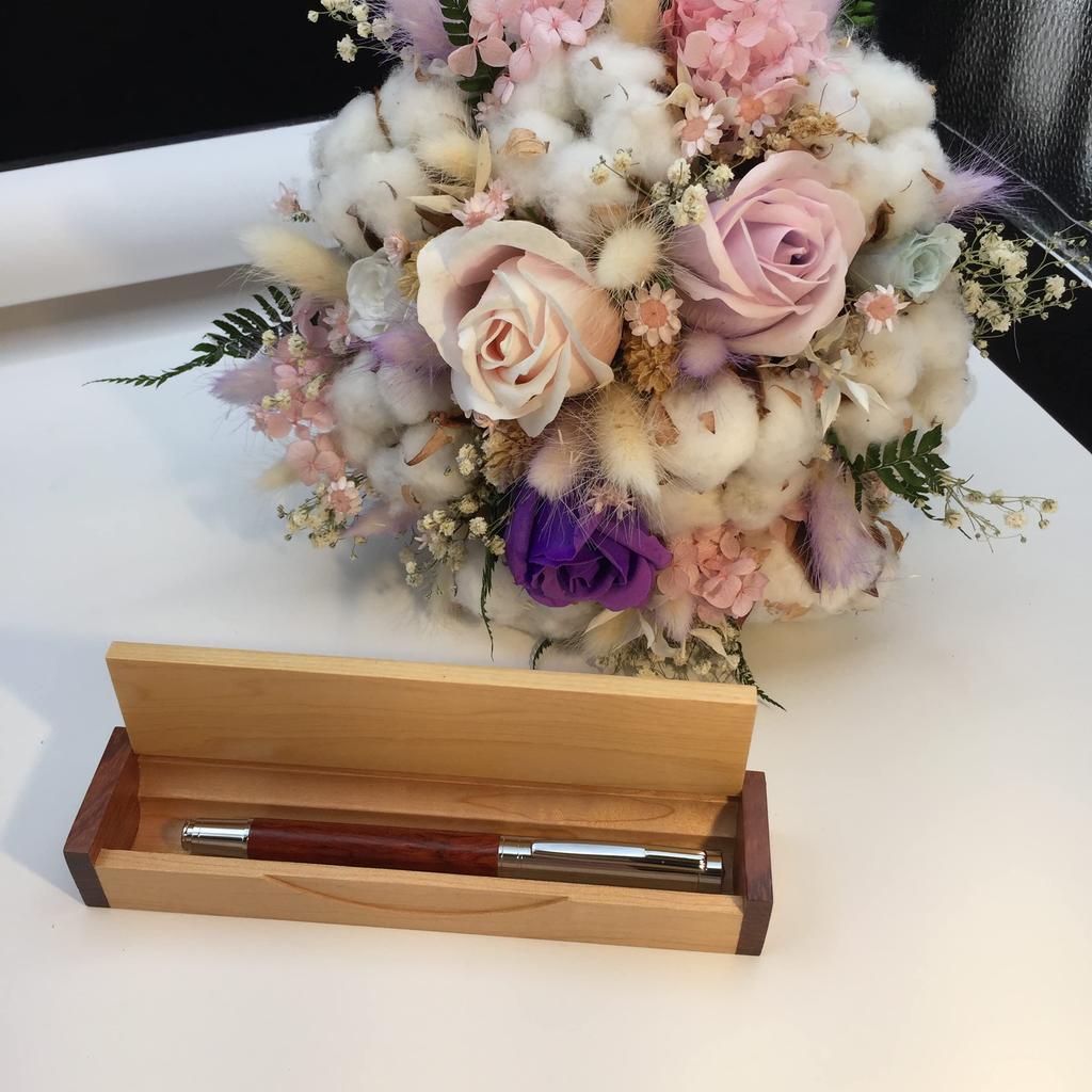 LACHIEVA LUX Luxury Writing Natural Karin Wood Fountain Pen with Gift Set Instruments German-Made Nib, (Karin)