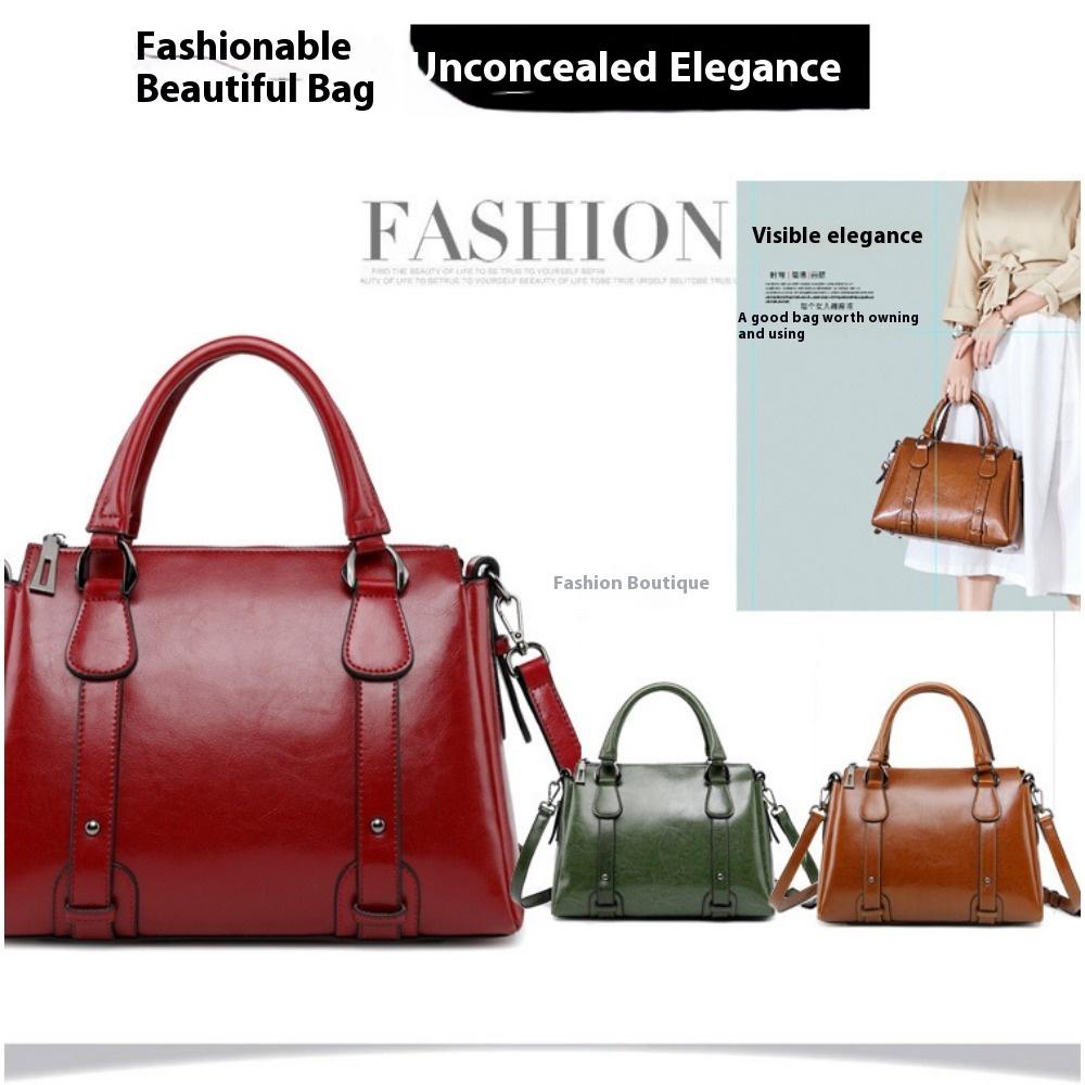 Large-capacity Textured Women's Bags, Handbags, Genuine Leather Women's Bags, Cowhide Women's Shoulder Women's Bags