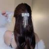 Bow Fringe Hairpin For Women  Temperament Hair Clip Korean Light Luxury Hair Accessories Gold Silver Color