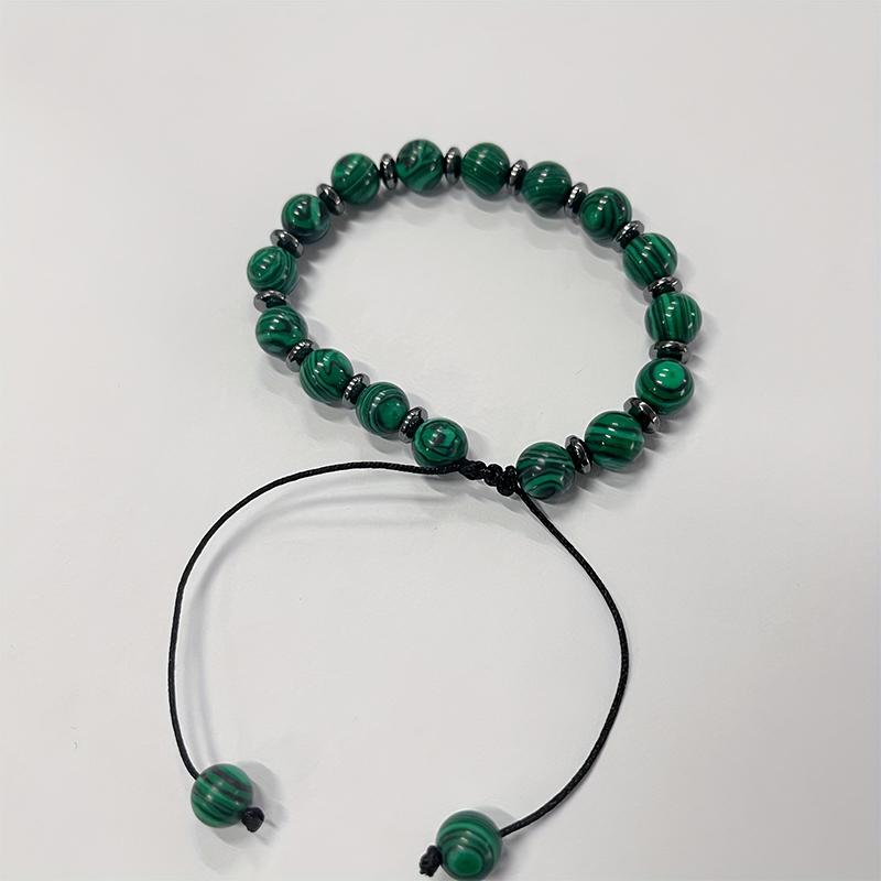 Fashionable Malachite Bracelet, Natural Stone Beads Bracelet For Men And Women Valentine'S Day Gift