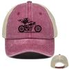 Hiphop Baseball Cap Skull Motorcycle Printed Baseball Hat Adjustable Stylish Multicolor Mesh Cap For Unisex Women Cycling Fishing