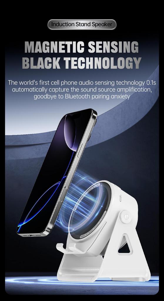Rotating Multi-functional Induction Speaker & Wireless Charger Phone Holder