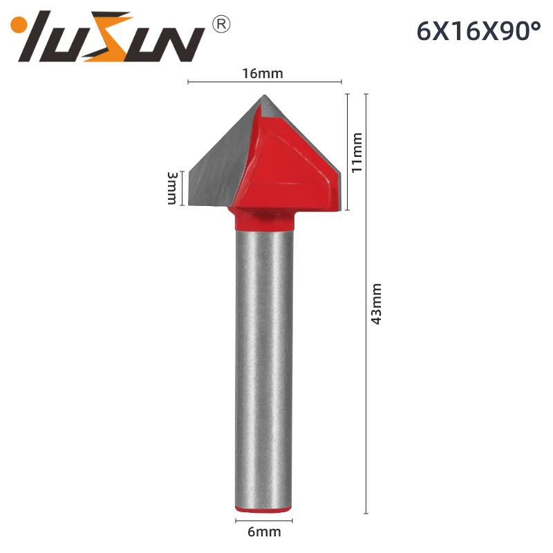 6mm V-Groove Bit Woodworking Cutter - 3D Engraving Knife, V-Shaped, 60/90 Degrees, 6 Patterns