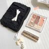 Cute Bow Girls Storage Bag Solid Color Soft Coin Purse Lipstick Headphone Bag Large Capacity Lace Clutch Bag