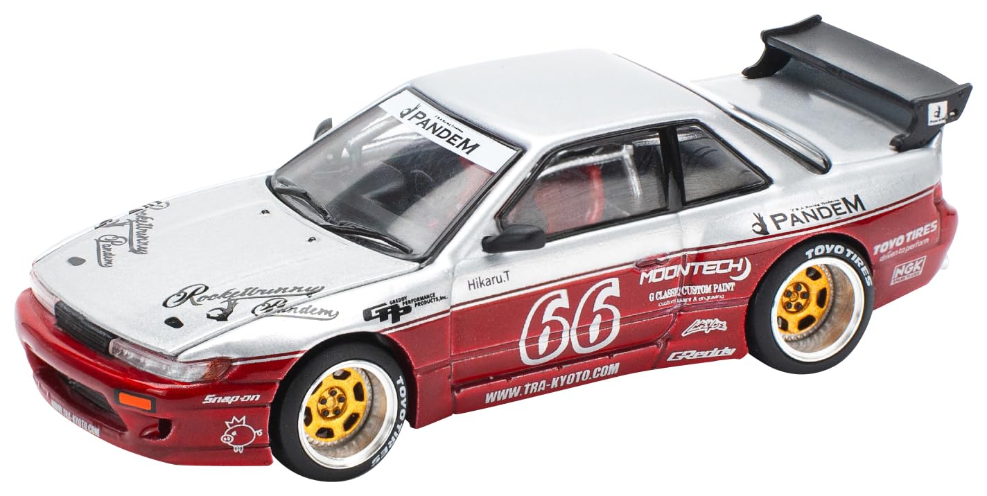 POP RACE Pandem Silvia S13 Moontech Красный Готовая модель PR640258 1/64 -