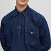 HUGO BOSS Denim Jackets Men's Blue Lapel Moderate Straight Fit 50489489-404