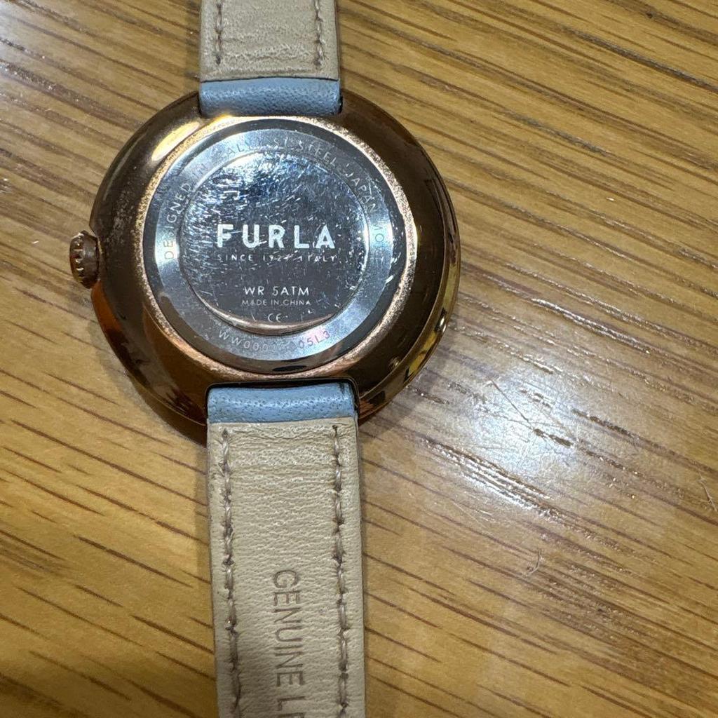 Used Furla Watch FURLA COSY Light Blue Belt with Box