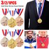 1-3 Stück Zinklegierung Runde Siegermedaillen 2" Gold Silber Bronze Auszeichnungsmedaille mit Halsband 1. 2. 3. Preise Siegerpreis Geschenk