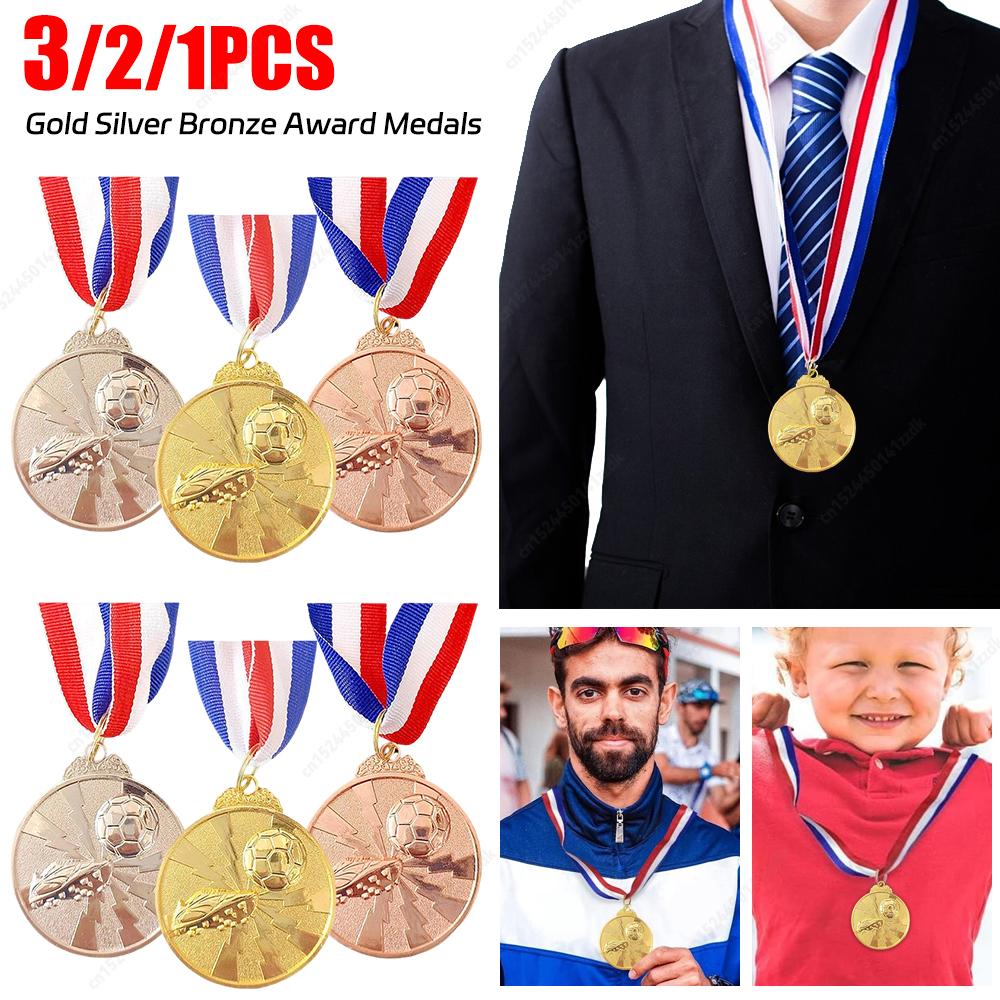 1-3 Stück Zinklegierung Runde Siegermedaillen 2" Gold Silber Bronze Auszeichnungsmedaille mit Halsband 1. 2. 3. Preise Siegerpreis Geschenk