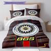 BBS Pattern Bedding,Quilt Set Quilt Cover Pillowcase Home Birthday Gift(1 * Duvet Cover + 2 * Pillowcase, Without Core)
