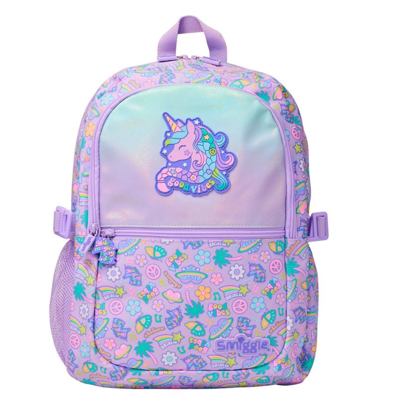 Smiggle Modrý Školní Batoh s Dvojitými Ramenními Popruhy pro 1.-6. třídu - Velký, Dekompresní, Multifunkční Batoh