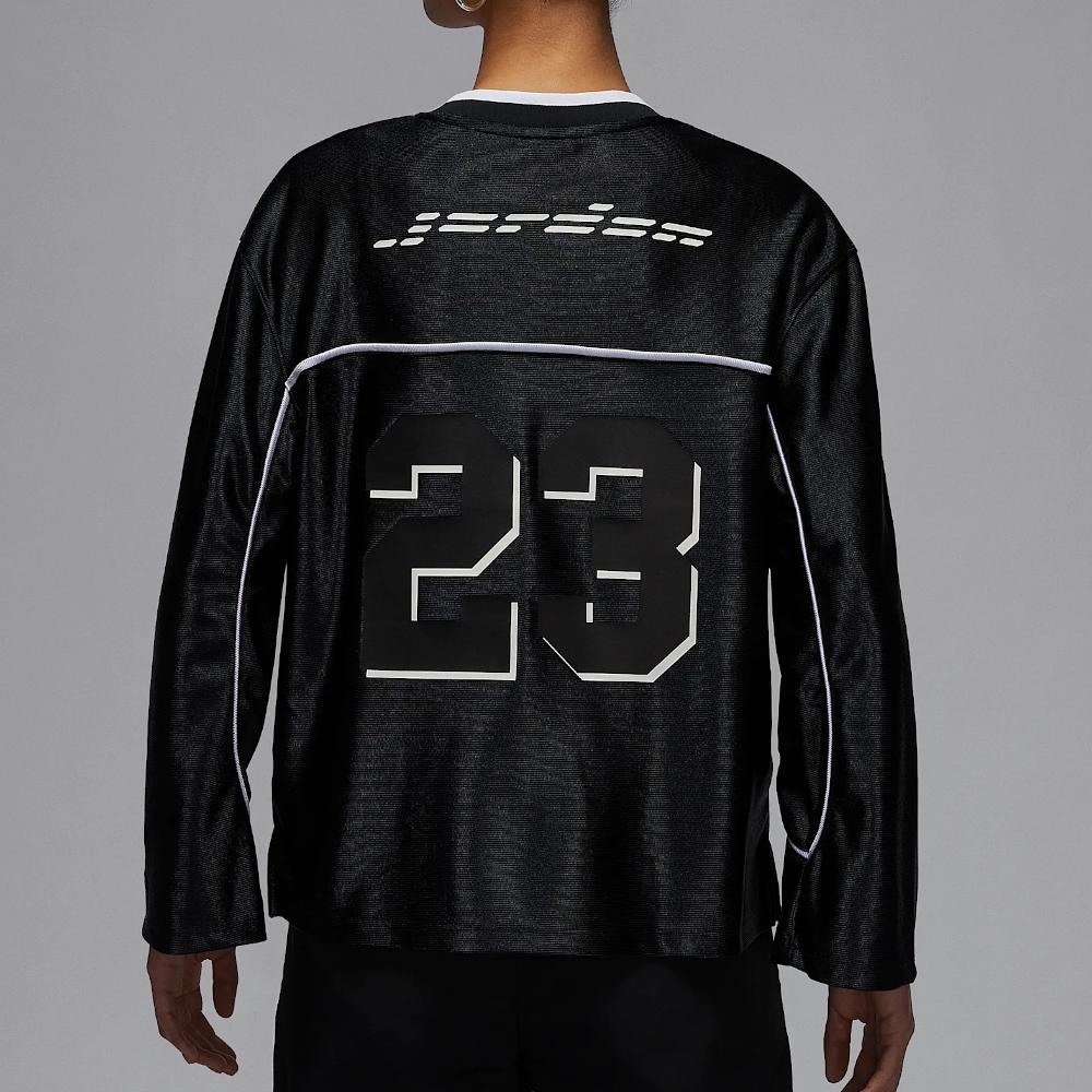 Jordan Wj Ls Jersey V-Neck Pullover Long Sleeve T-Shirt Women Tops Black HF9460-010