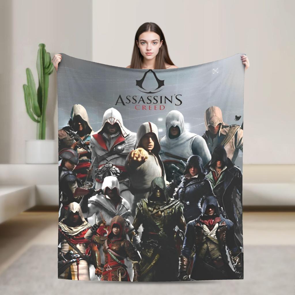 A-Assassin's Creed Deky Flanelové Vintage Teplá Přehozovádeka na přehoz Podzim/Zima