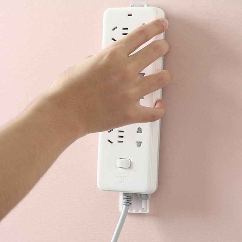 Wall Mount Adhesive Cable Organizers No Drill Cord Holder No Drill Cord Holder Tool for Power Strips Wall Installation
